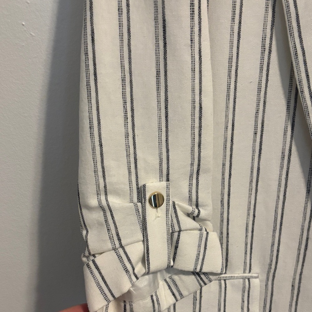 Zara Women's Blazer - Ecru with Stripes - Picture 7 of 10